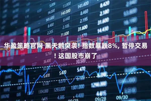 华盈策略官网 黑天鹅突袭! 指数暴跌8%, 暂停交易! 这国股市崩了